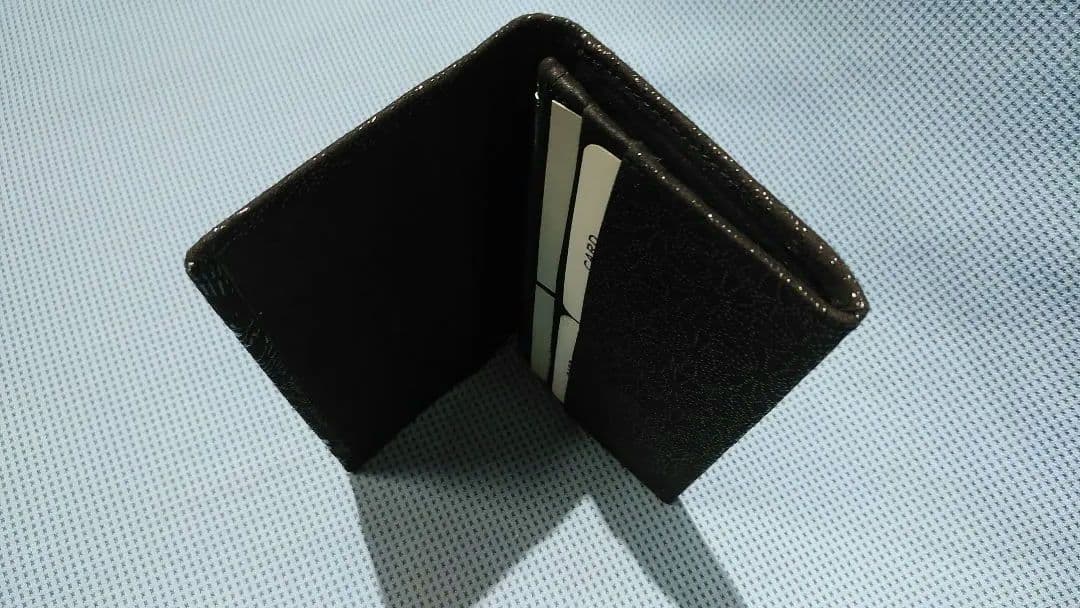 印伝　黒漆の鶴と亀柄模様の長財布 未使用品　レトロ