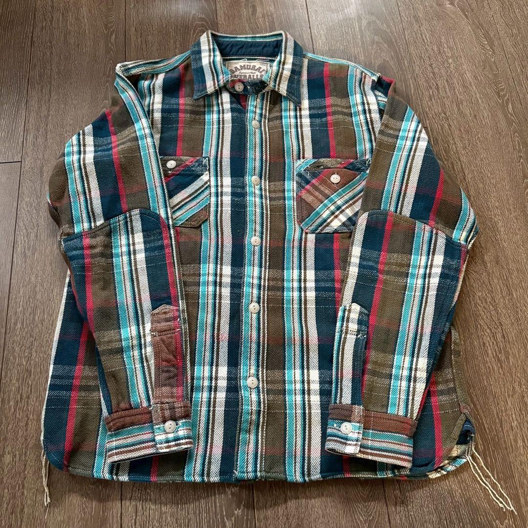 J*1様 SAMURAI OVERALLS チェック ワークシャツ