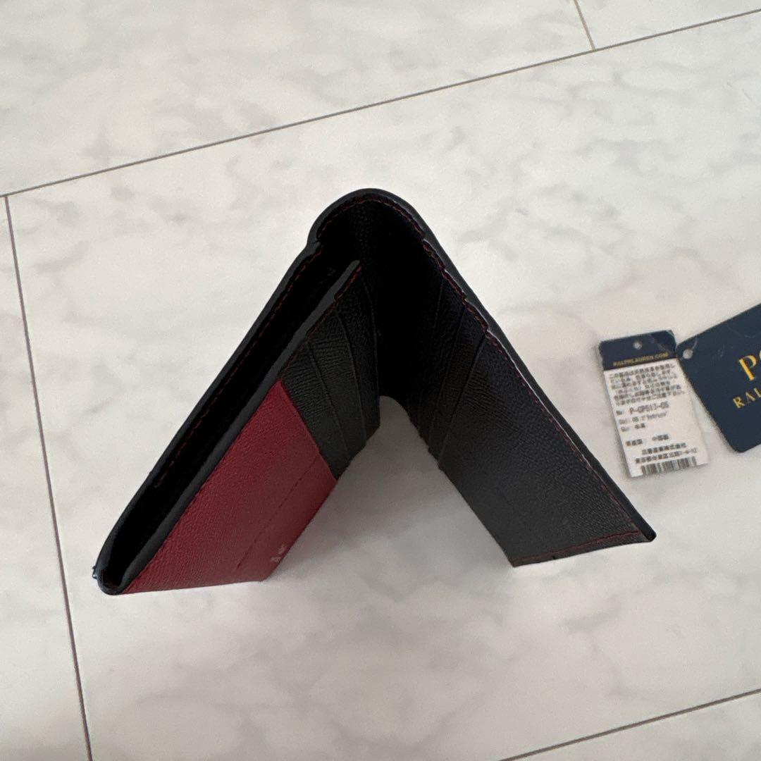 ポロ ラルフローレン 長財布 財布 メンズ コントラストレザー　エンボス　新品