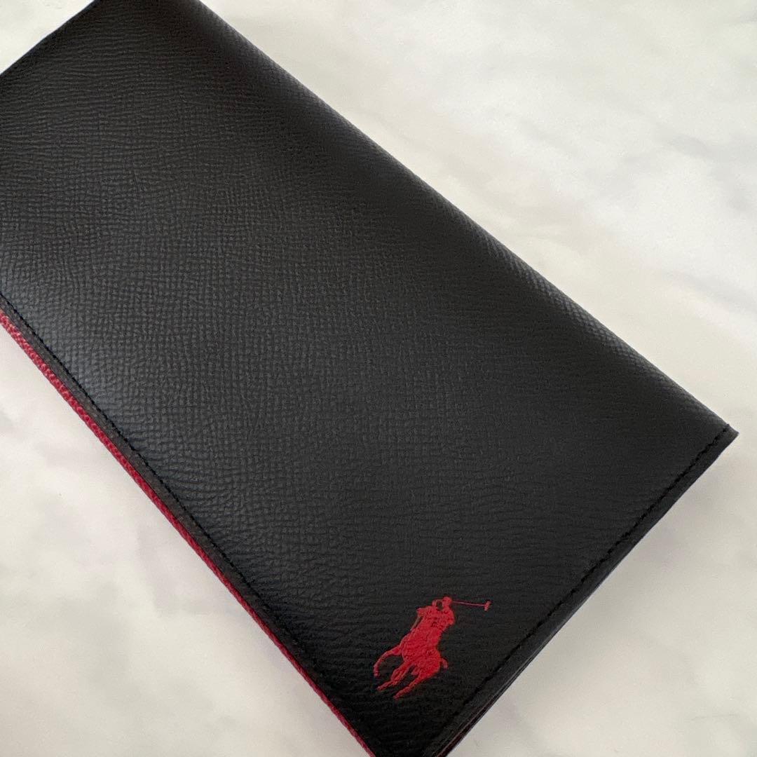 ポロ ラルフローレン 長財布 財布 メンズ コントラストレザー　エンボス　新品