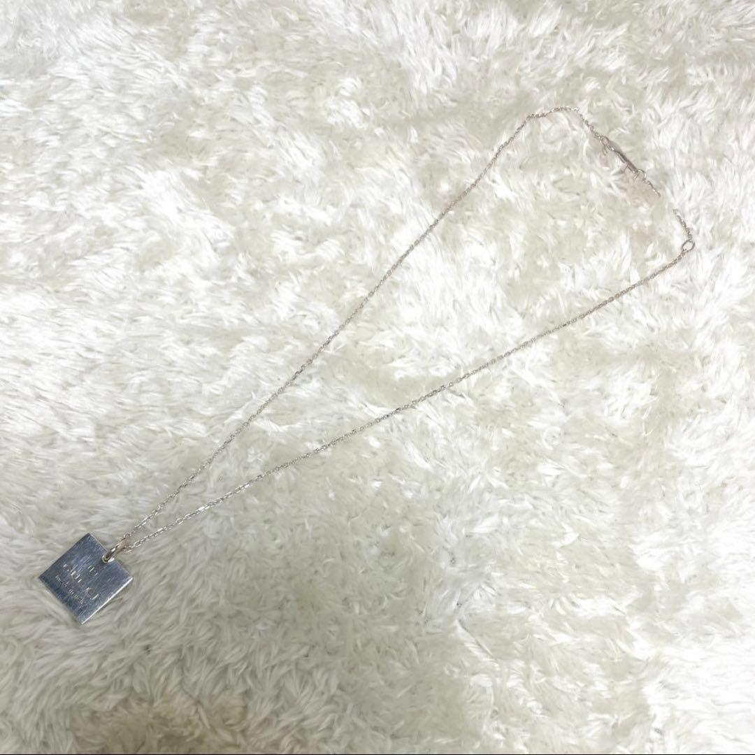 【たけ】GUCCIグッチ スクエアプレートネックレス　メンズ/レディース