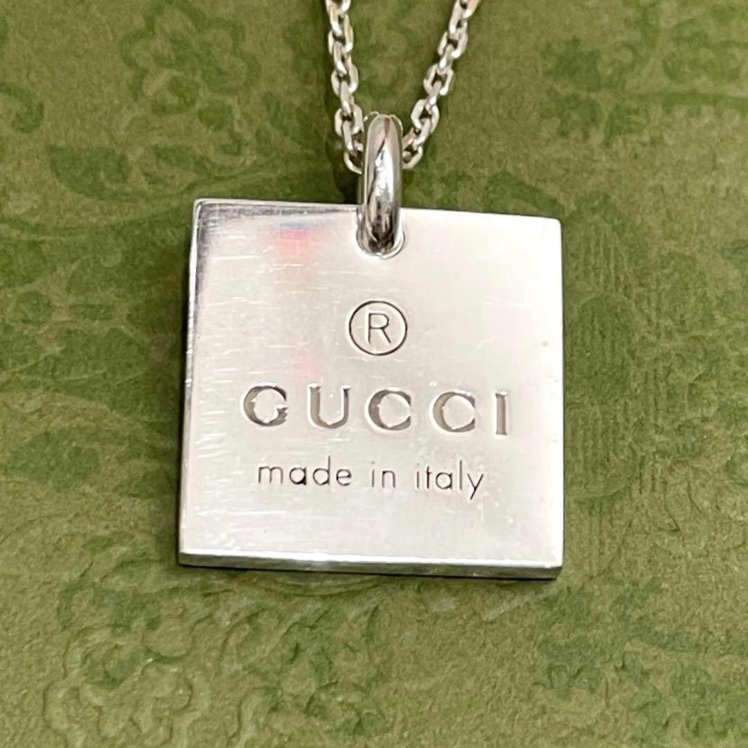 【たけ】GUCCIグッチ スクエアプレートネックレス　メンズ/レディース