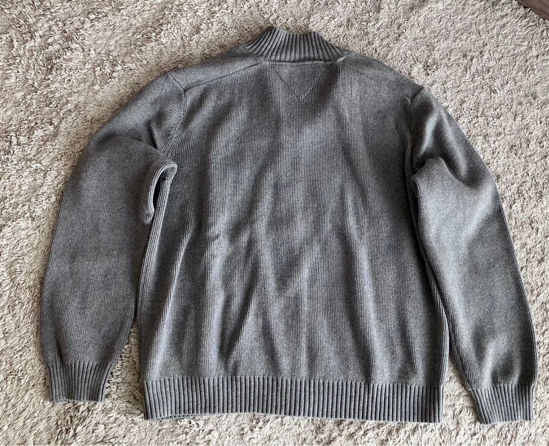 Lサイズ　トミー　ヒルフィガー　フルジップアップニット　カーディガン　グレー