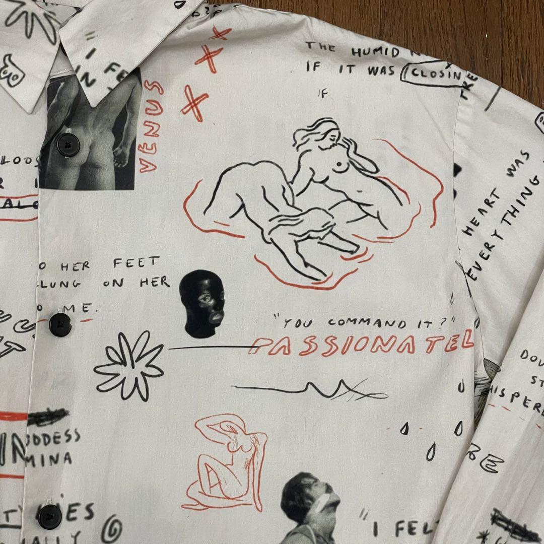 美品 21AW Carne Bollente オーバーサイズ 総柄シャツ XS