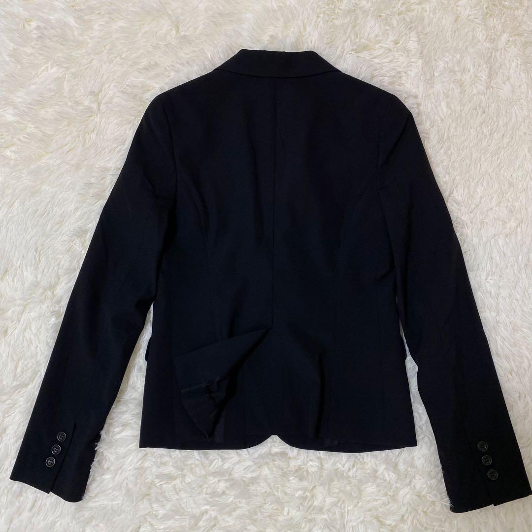 【美品】theory ブラックフォーマル セットアップ パンツスーツ フレア 黒