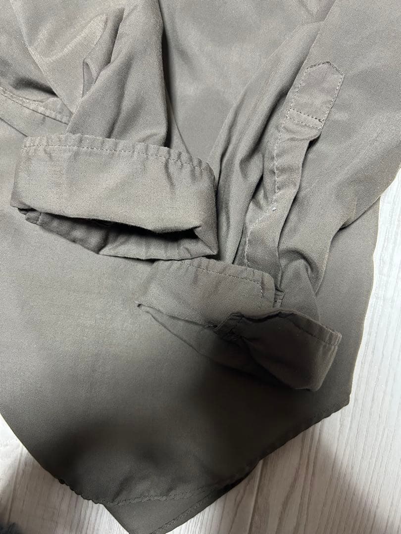 コムデギャルソン　オムドゥ　ポリエステル縮絨　長袖シャツ　ブラウン　製品加工