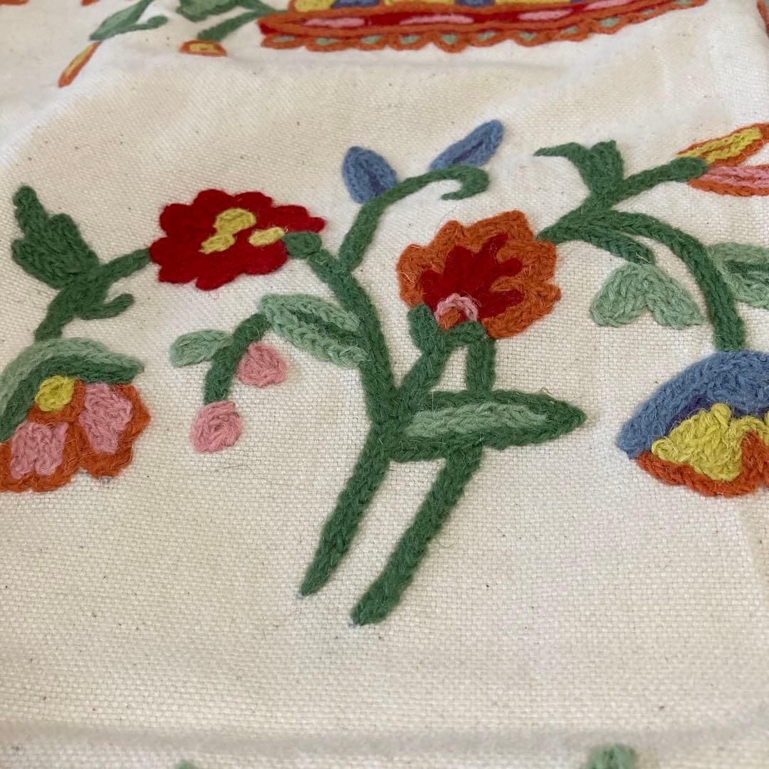 Shyam Ahuja インド綿 フリークロス エリアラグ ベッドカバー