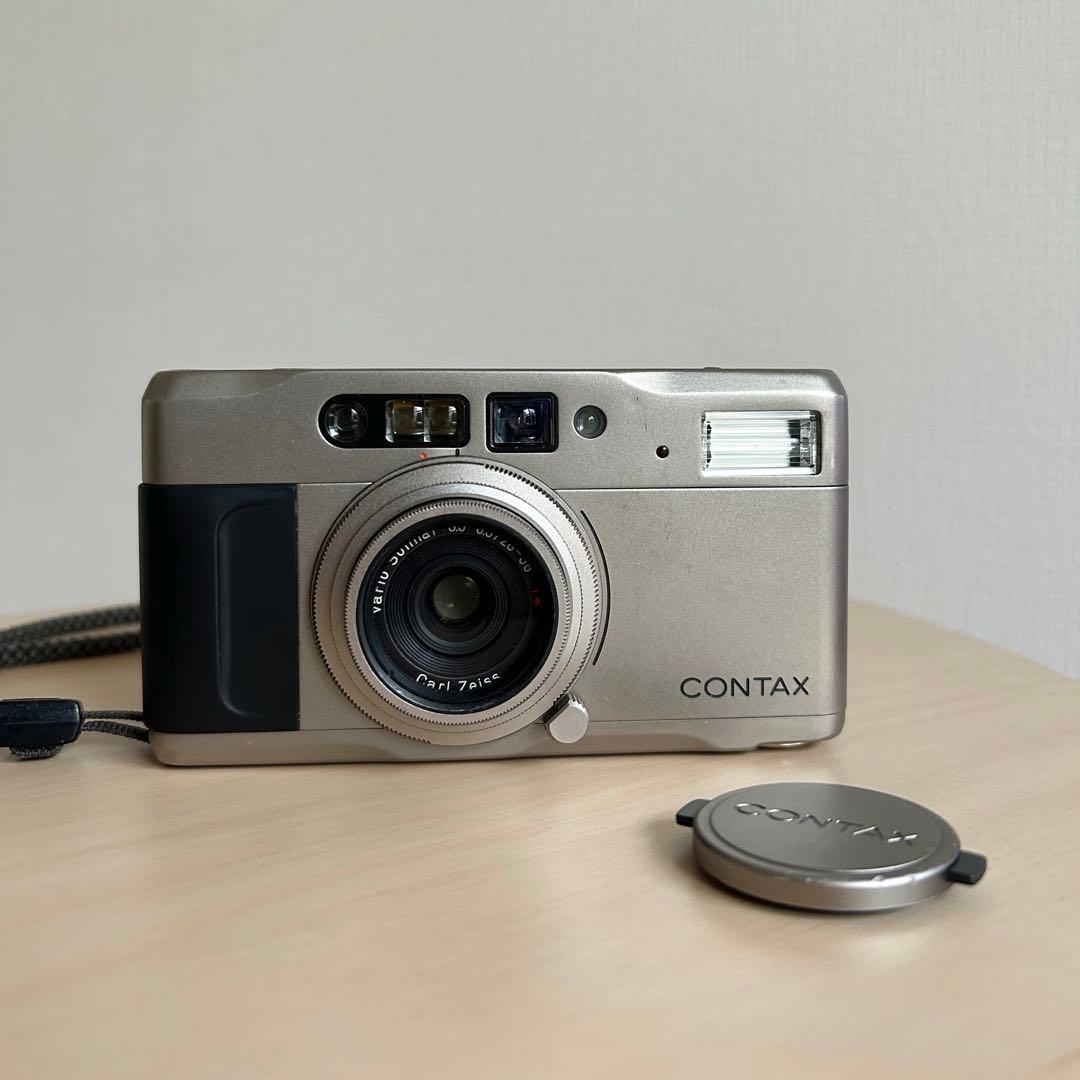 CONTAX TVS コンパクトフィルムカメラ シルバー レンズキャップ付