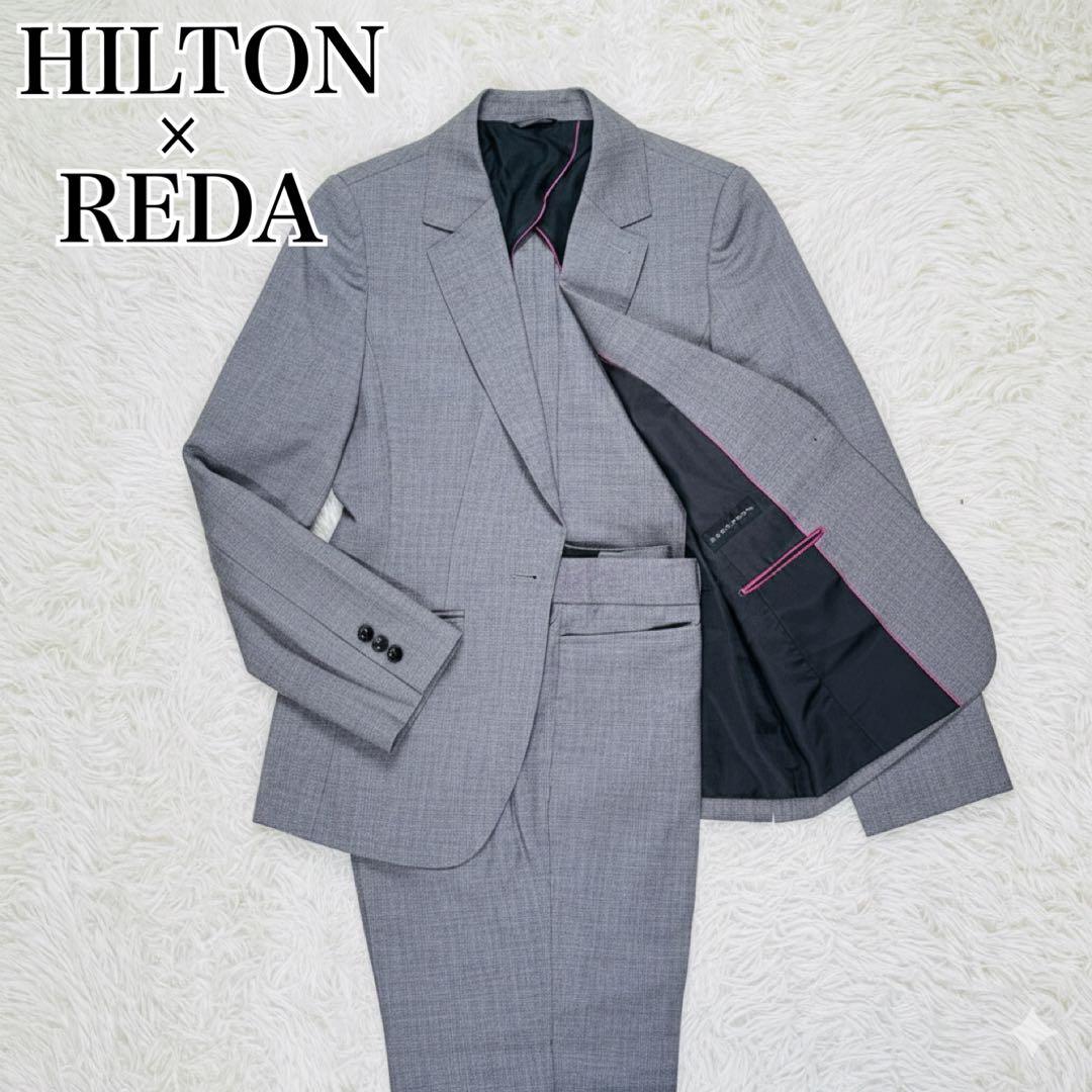 【極美品】ヒルトン REDA レディース セットアップ Lサイズ グレー 背抜き