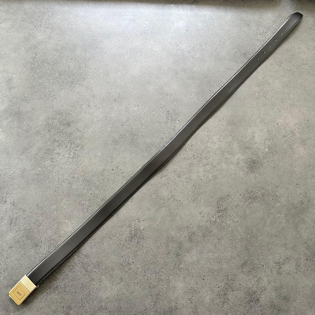 Yves Saint Laurent YSLロゴ　ゴールドバックル　レザーベルト