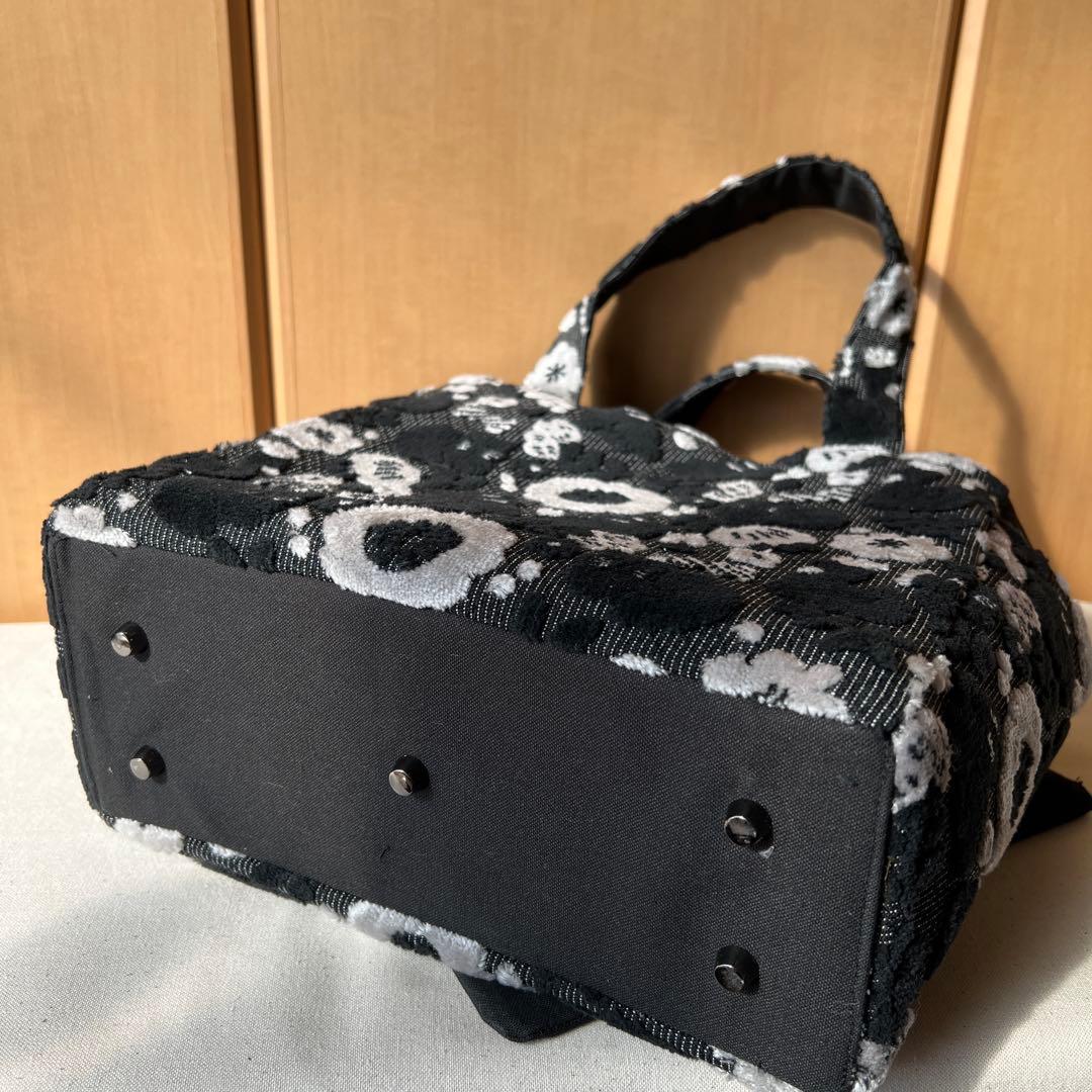 のびしろ応援【ジョリーフルール】もふもふサイドポケット付　M パンダブラック