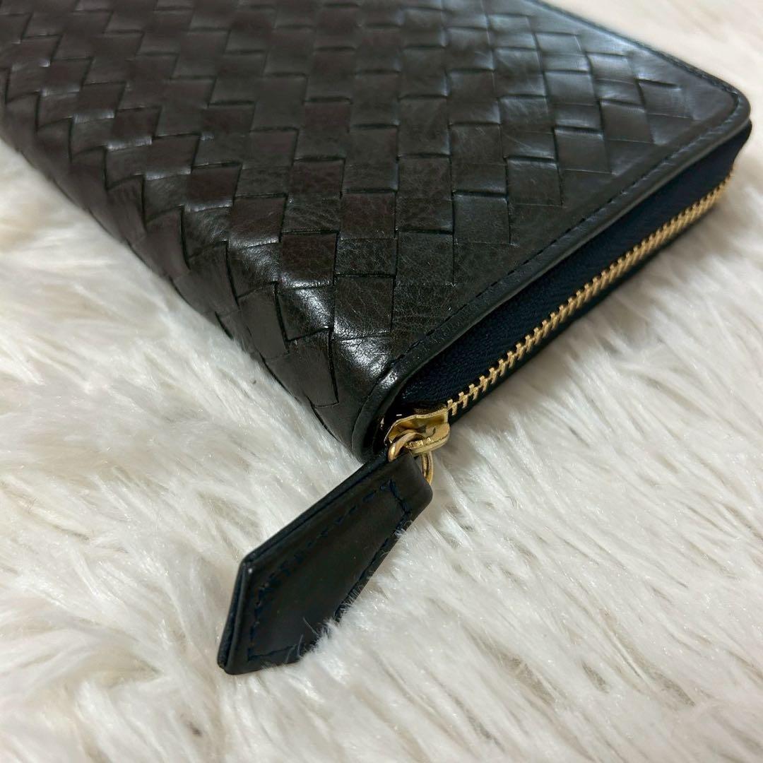 未使用級✨ココマイスター　イントレチャート　長財布　ラウンドファスナー　ブラック