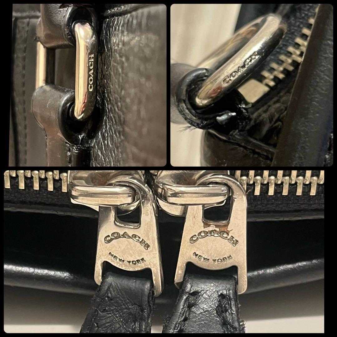 COACHコーチ ビジネスバッグ オールレザー 革 ブラック ストラップ付 黒