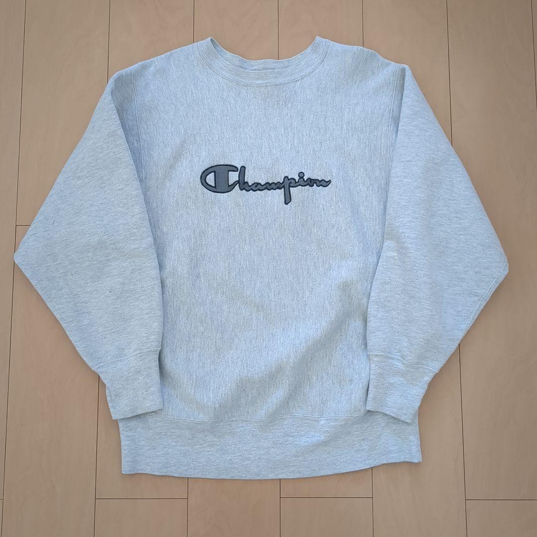 90s USA製 チャンピオン リバースウィーブ グレー 刺繍 L