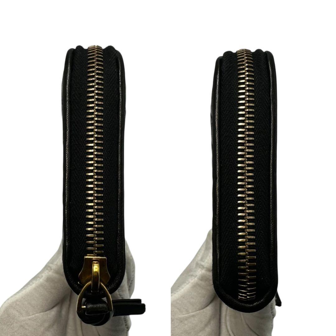 【極美品】箱付 ボッテガヴェネタ ブラック 長財布 イントレチャート 黒 本革