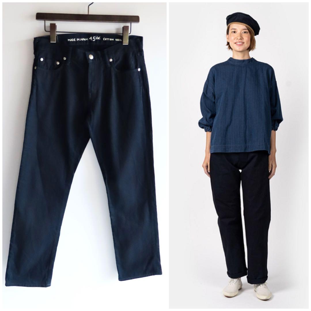 美品 45R おこめ納戸納戸デニムの5 27 ストレートデニム