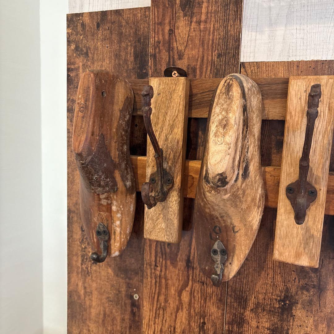 木製フック付きウォールフック 5個セット