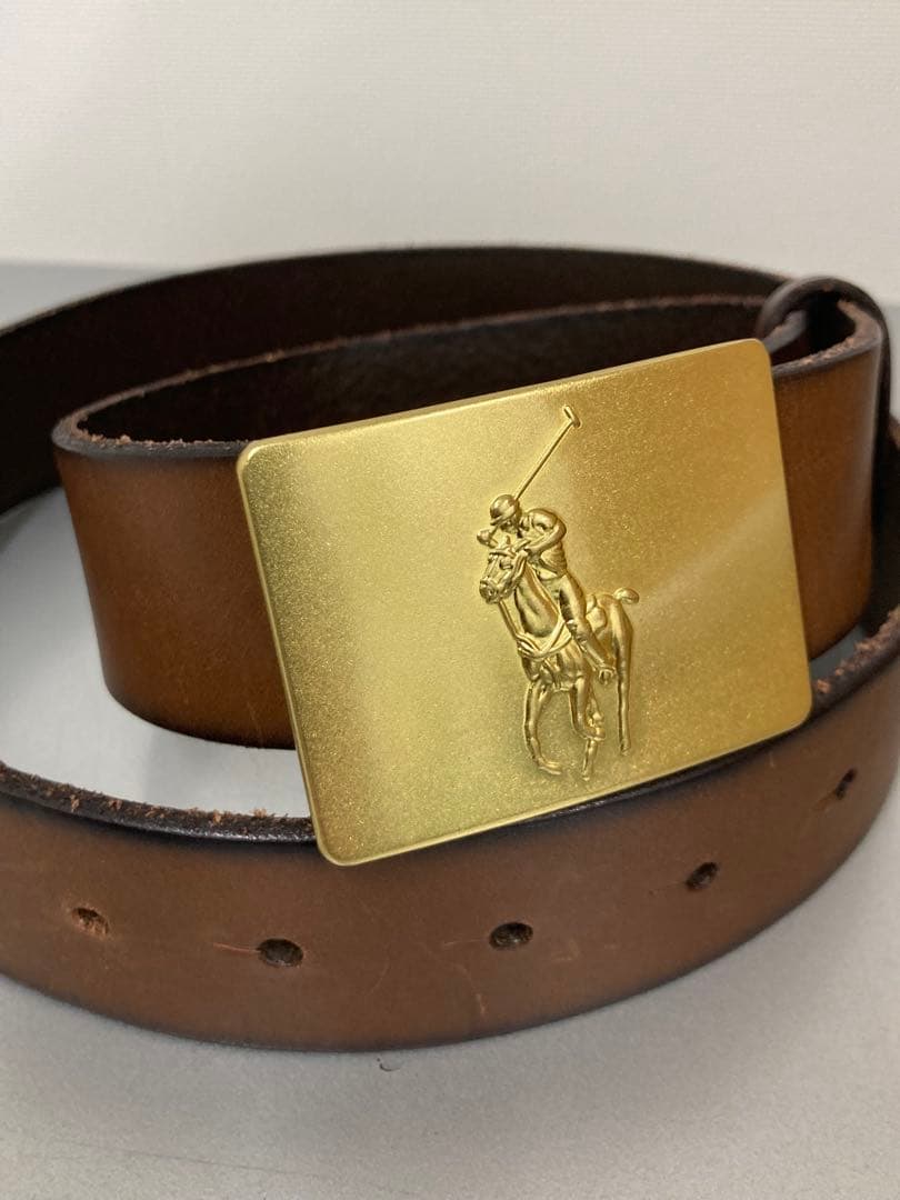 ラルフローレン　エンボスデザイン レザーベルト