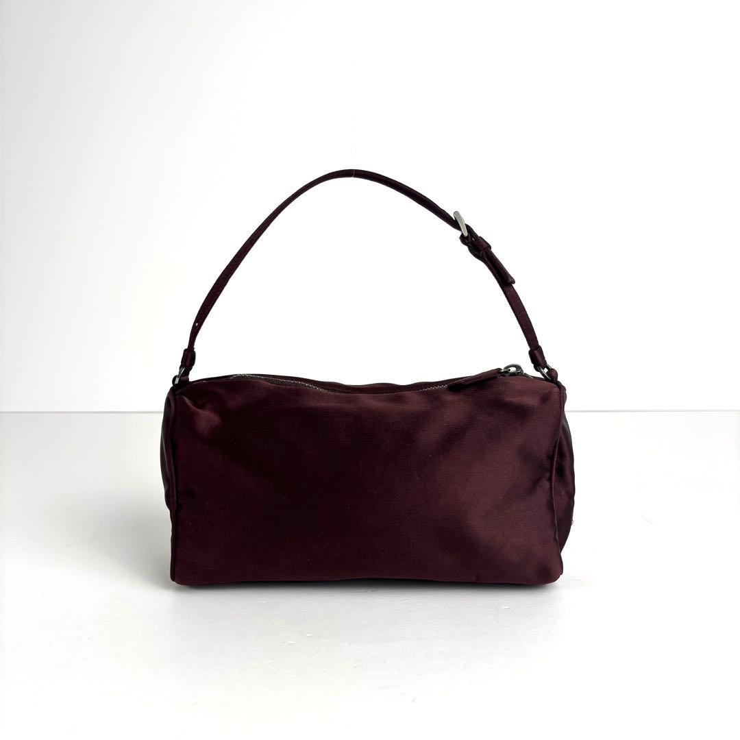 未使用に近い PRADA プラダ サテン アクセサリーポーチ ハンドバッグ