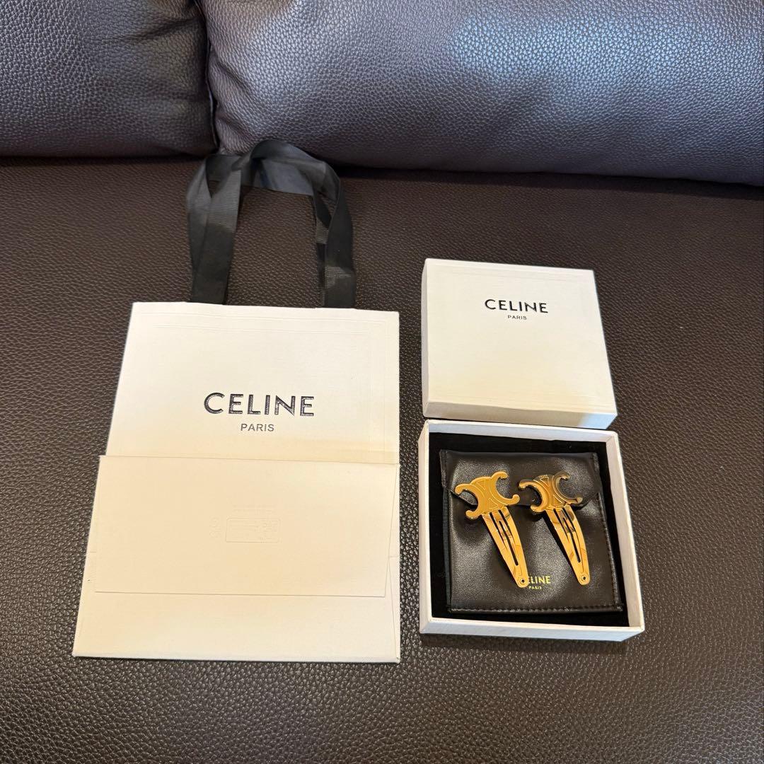 CELINE ヘアピン 2個セット ゴールド セリーヌヘアクリップ