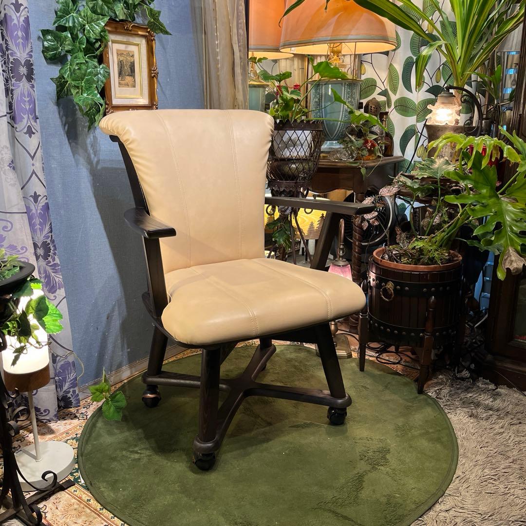 Sale L ３　NAGANO キャスター付き　３６０度回転　　アームチェア