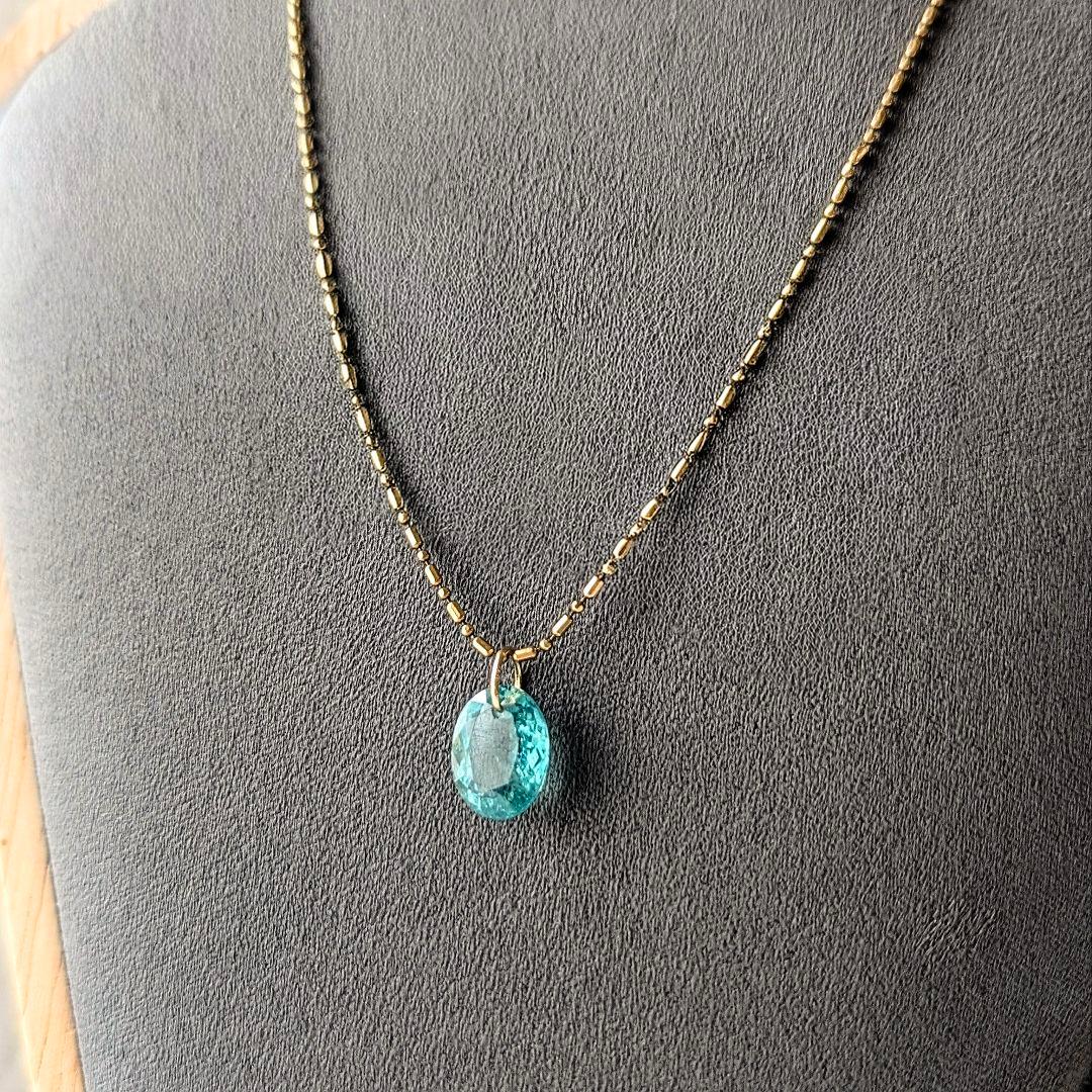 ♢こだま ここ♢K18 アパタイト2.73ct チャ―ム ペンダントトップ