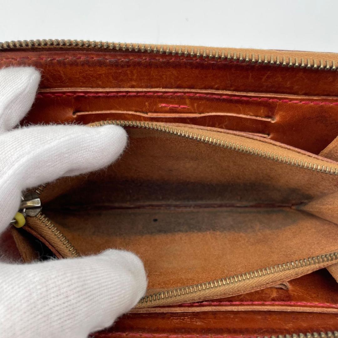 廃盤✨HENRY CUIR メッシュ 長財布 ラウンドファスナー ジップ レザー