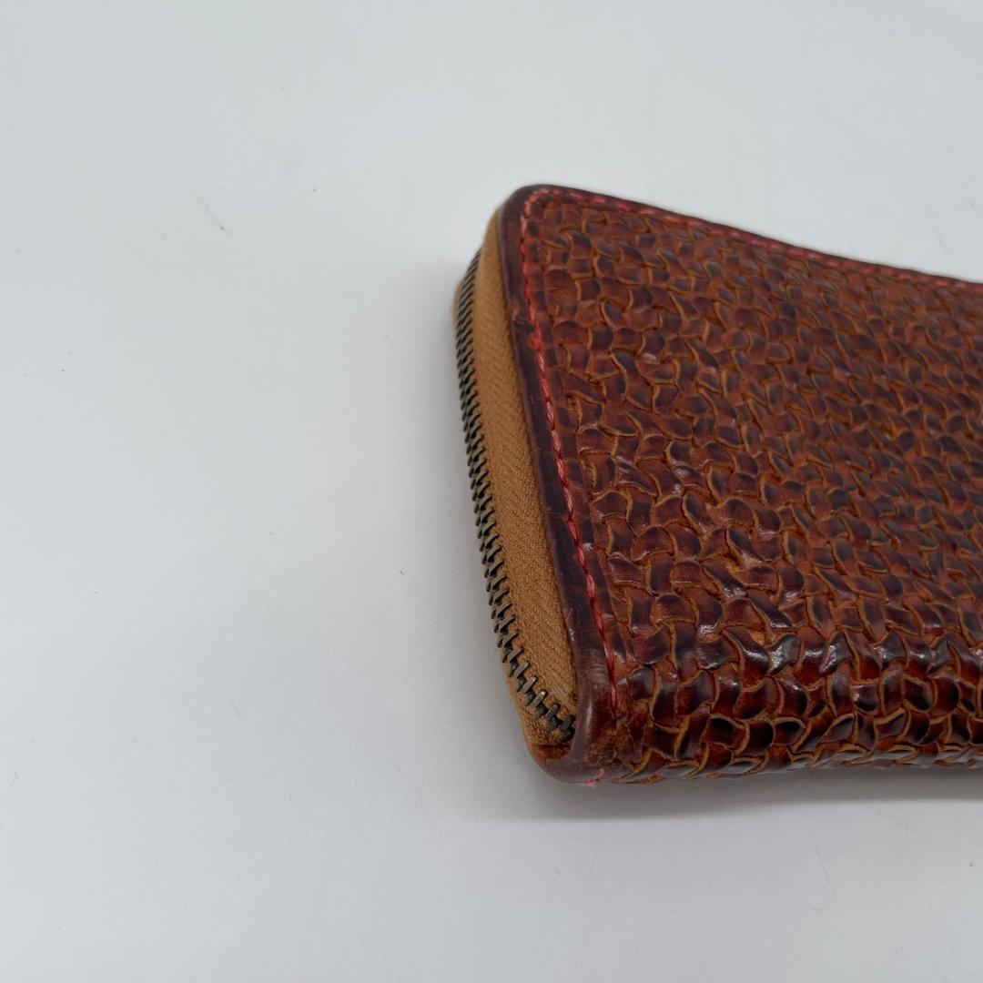 廃盤✨HENRY CUIR メッシュ 長財布 ラウンドファスナー ジップ レザー