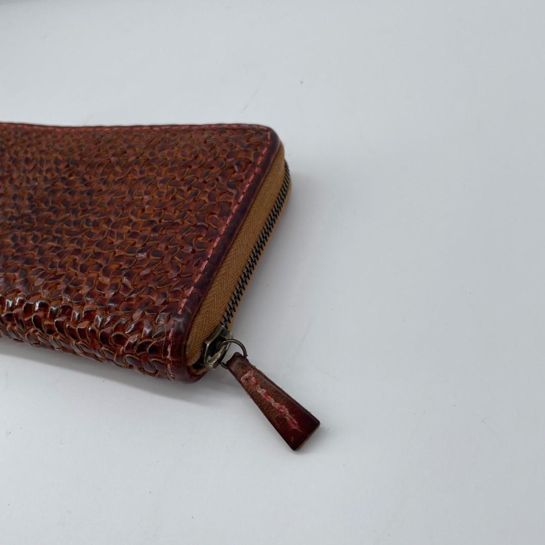 廃盤✨HENRY CUIR メッシュ 長財布 ラウンドファスナー ジップ レザー