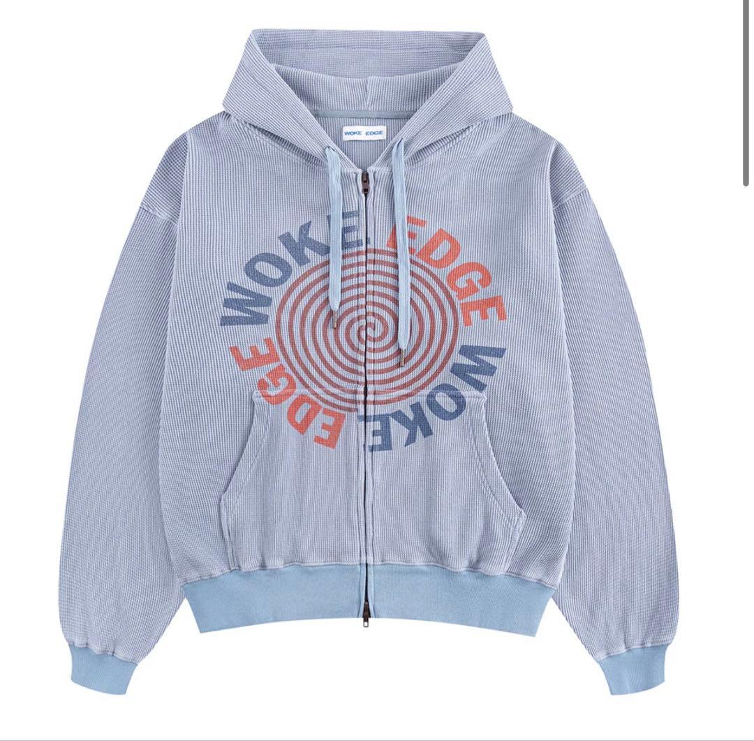 K*o様 woke edge thermal hoodie blue mikad