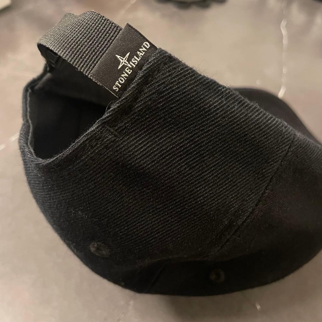 STONE  ストーンアイランド　キャップ　黒　ブラック　刺繍