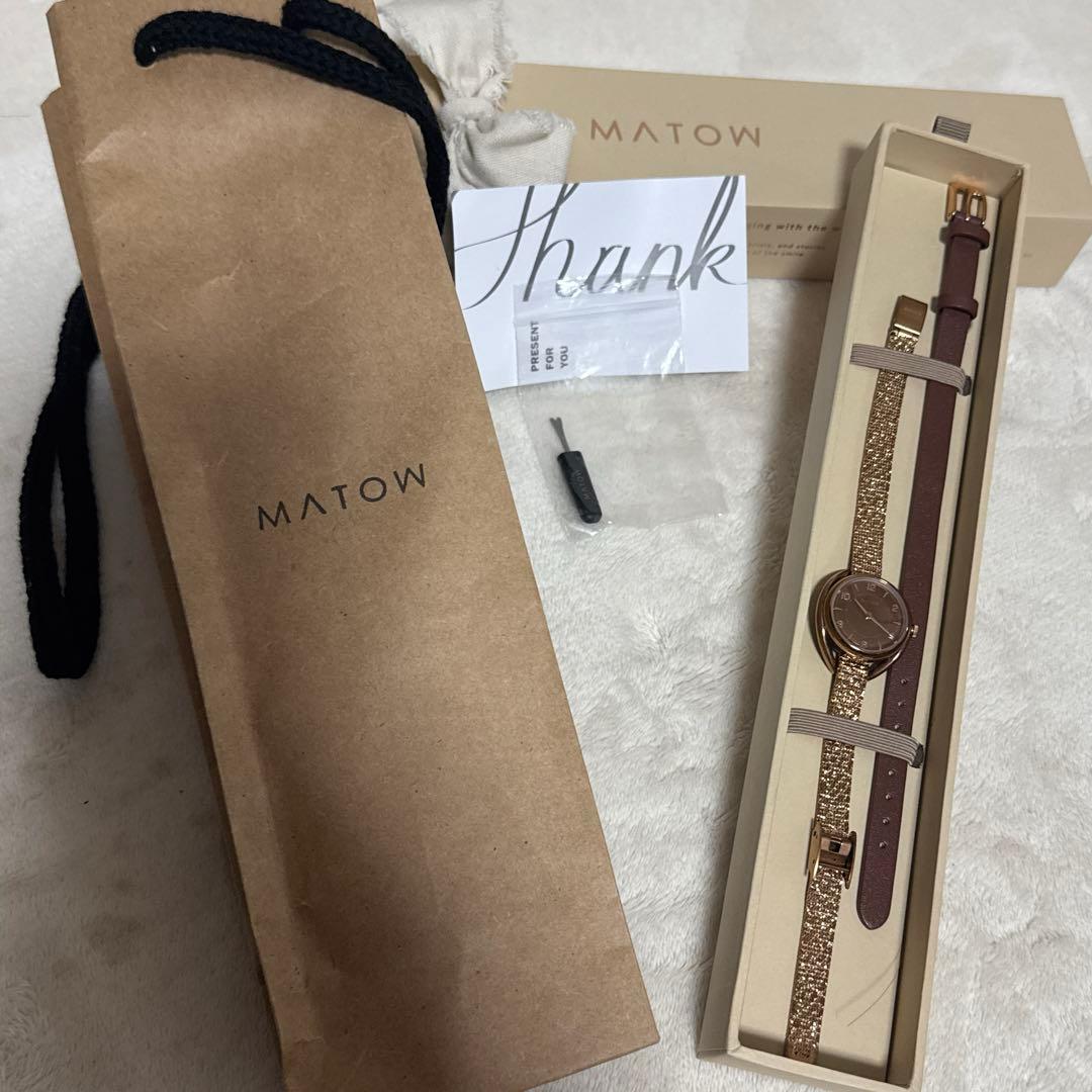 matowマトウ SHIKI ROUND ROSE GOLD 星彩　腕時計