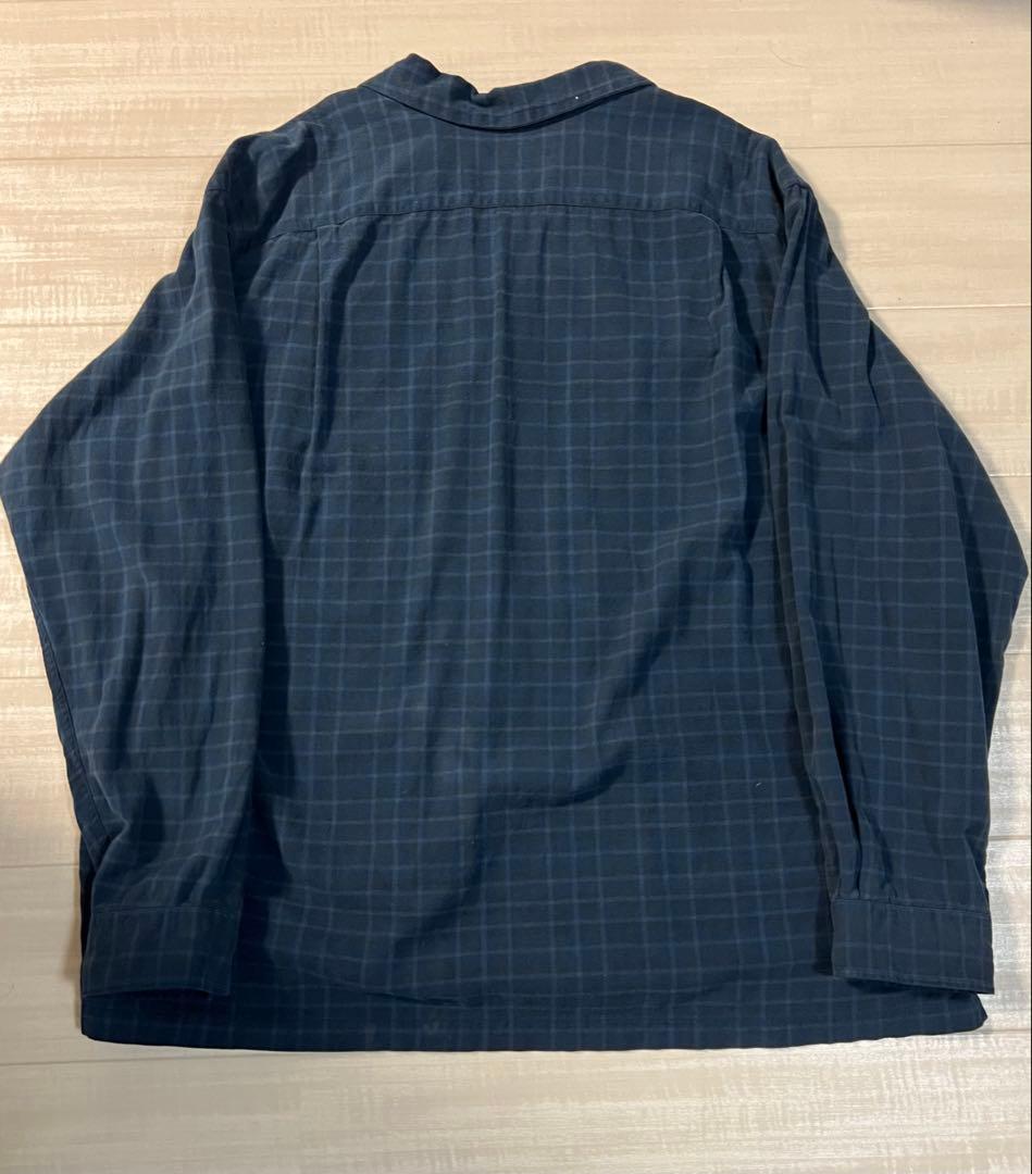 90s ラルフローレン ネルシャツ 開襟 長袖 ブラックウォッチ フランネル