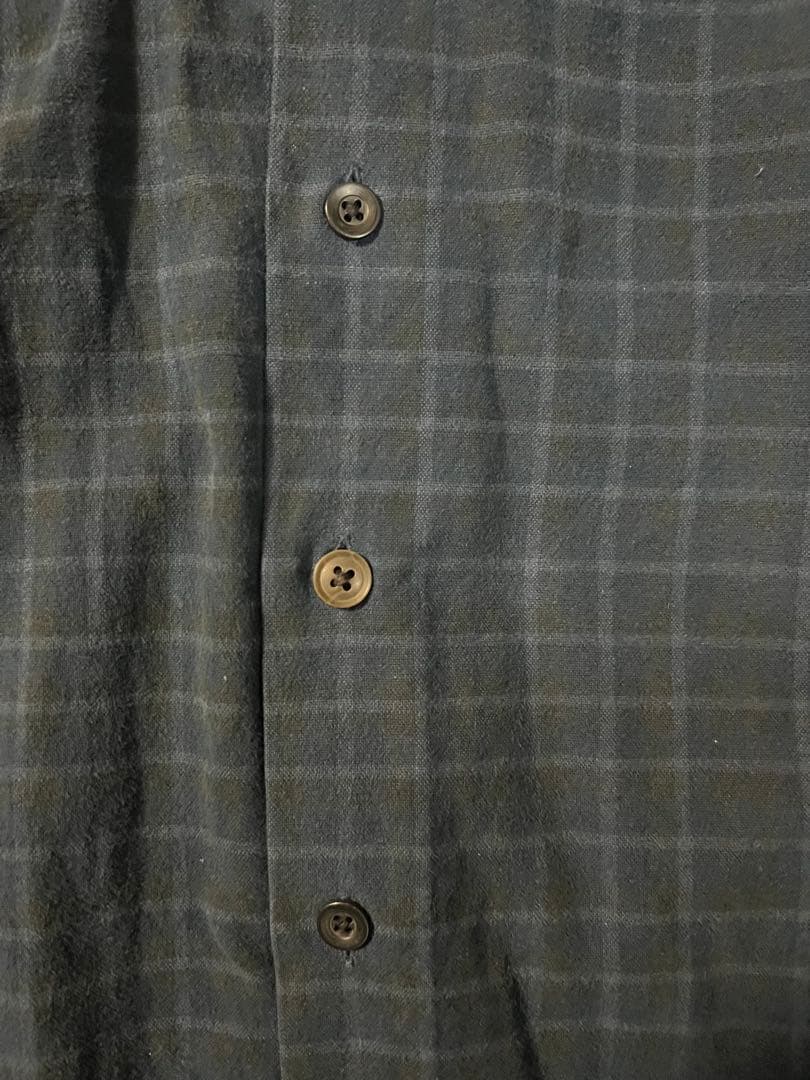 90s ラルフローレン ネルシャツ 開襟 長袖 ブラックウォッチ フランネル