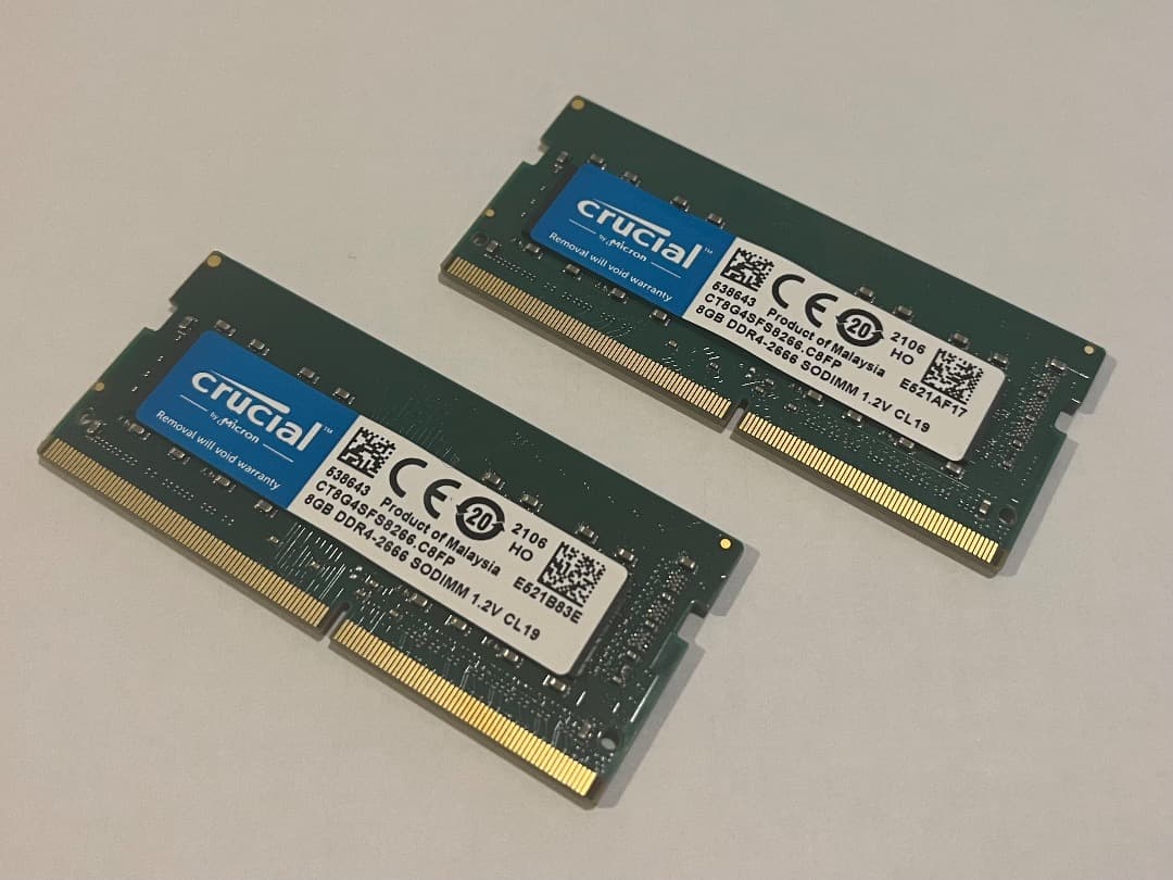 Crucial DDR4-2666 16GB(8GB×2) ノート用メモリ
