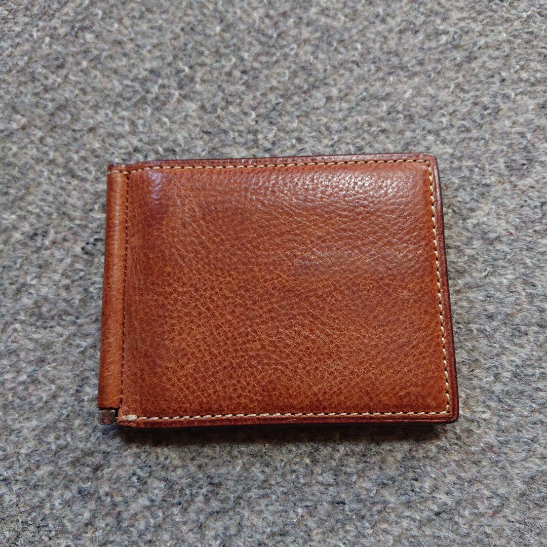 土屋鞄 ブラウン 二つ折りマネークリップ 箱付き