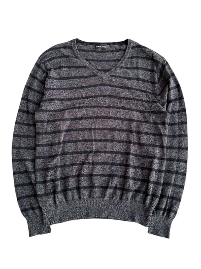 トップス cashmere mix border pattern knit