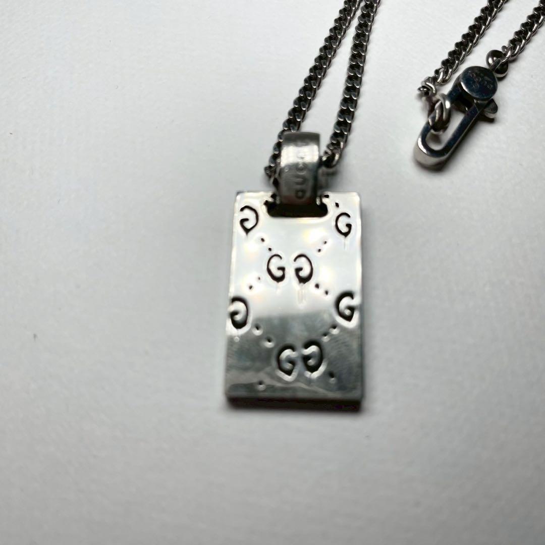 GUCCI グッチ スクエア プレート ゴースト ネックレス アクセサリー