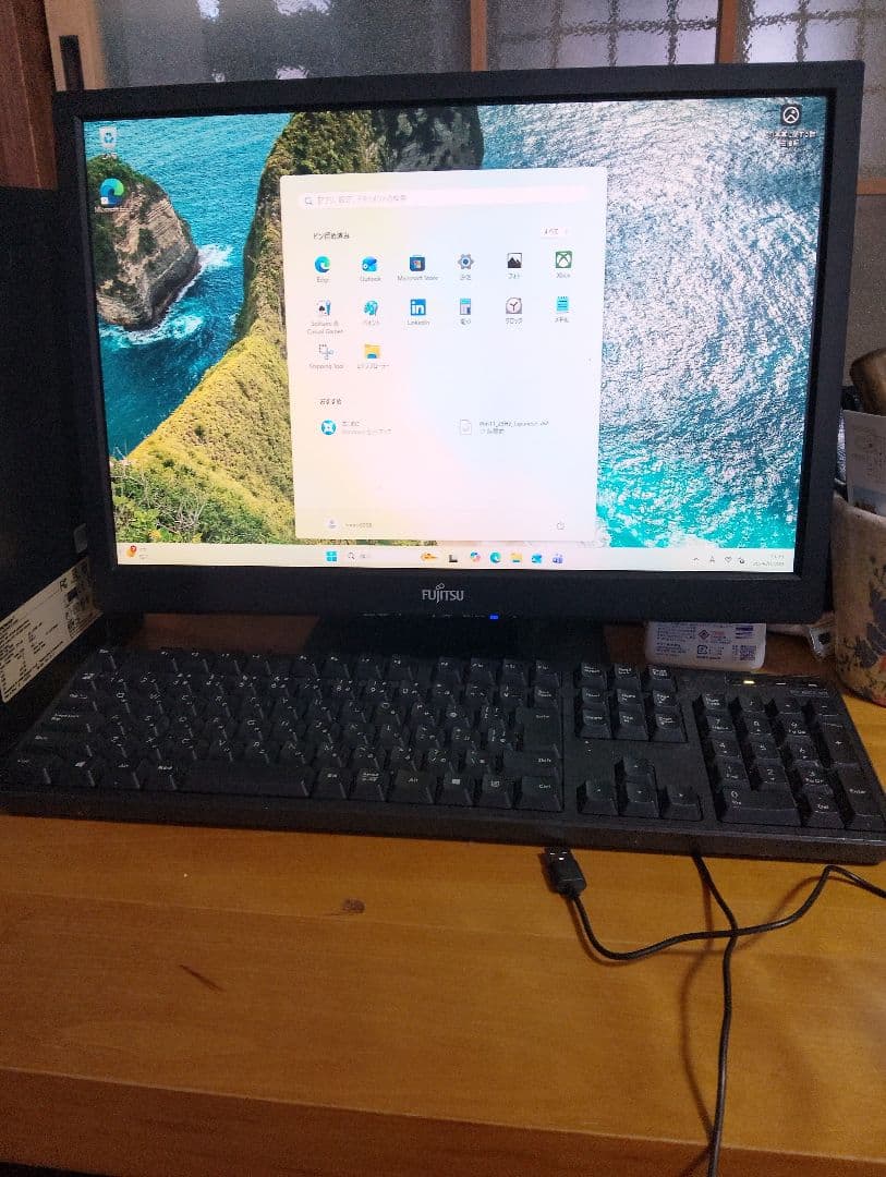 Fujitsu モニター LenovoデスクトップPC Windows11インス