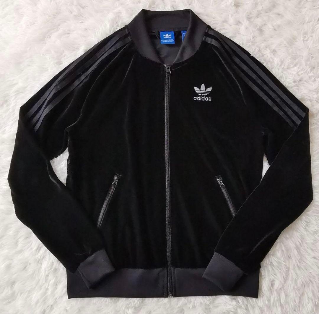 adidas ベルベット ジャージ 黒 UK 10