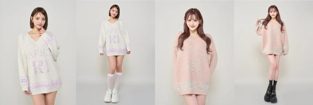 ダーリッチ darich ミックスカラーRDニットチュニック ホワイト