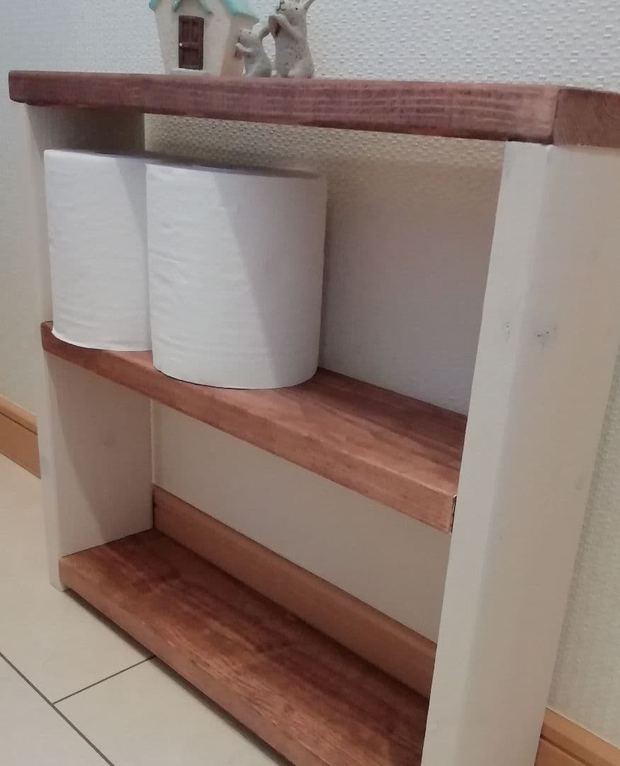 トイレシェルフ/トイレ収納/ホワイト【送料込み】