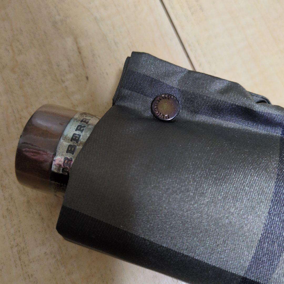 未使用Burberry 折りたたみ傘 チェック柄 グレー