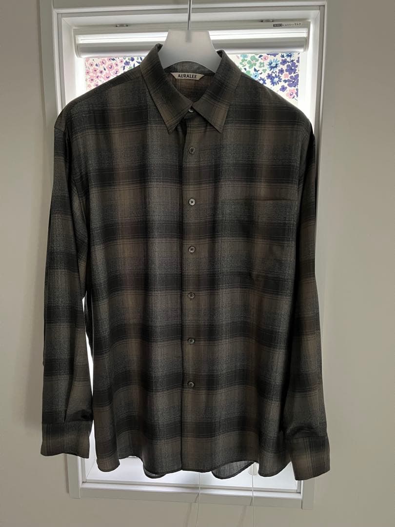 トップス auralee Super Light Wool Check Shirt