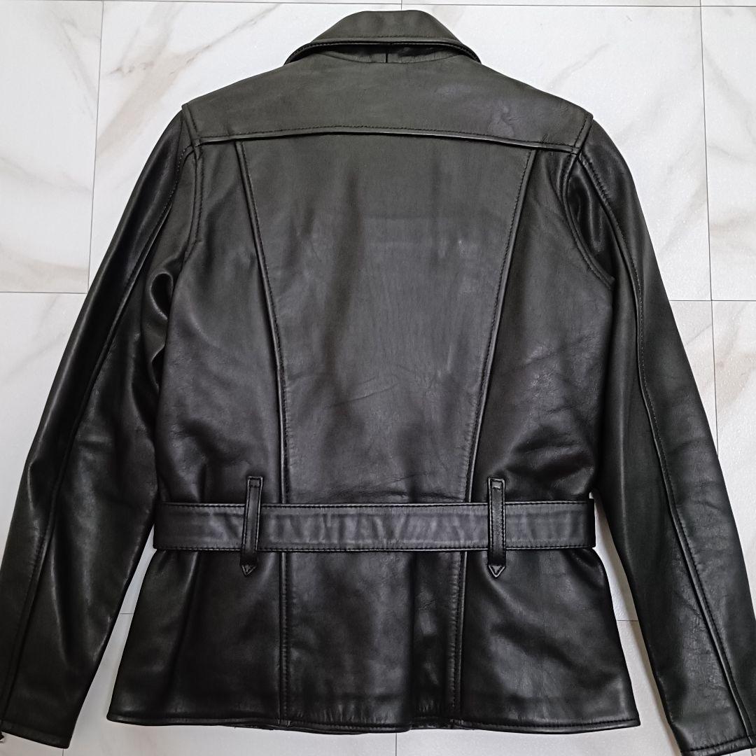美品✨️KADOYA ベルテッド シングル ライダース ジャケット 牛革 黒