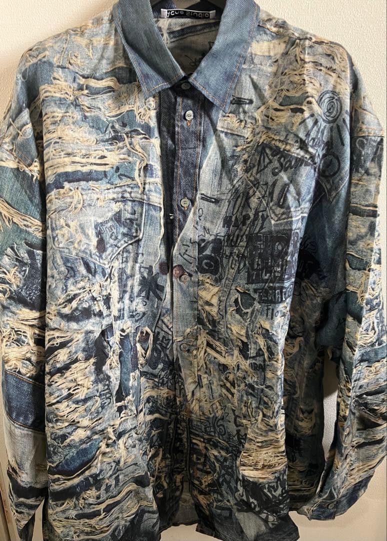 Acne Studios アートプリント デニムシャツ　46