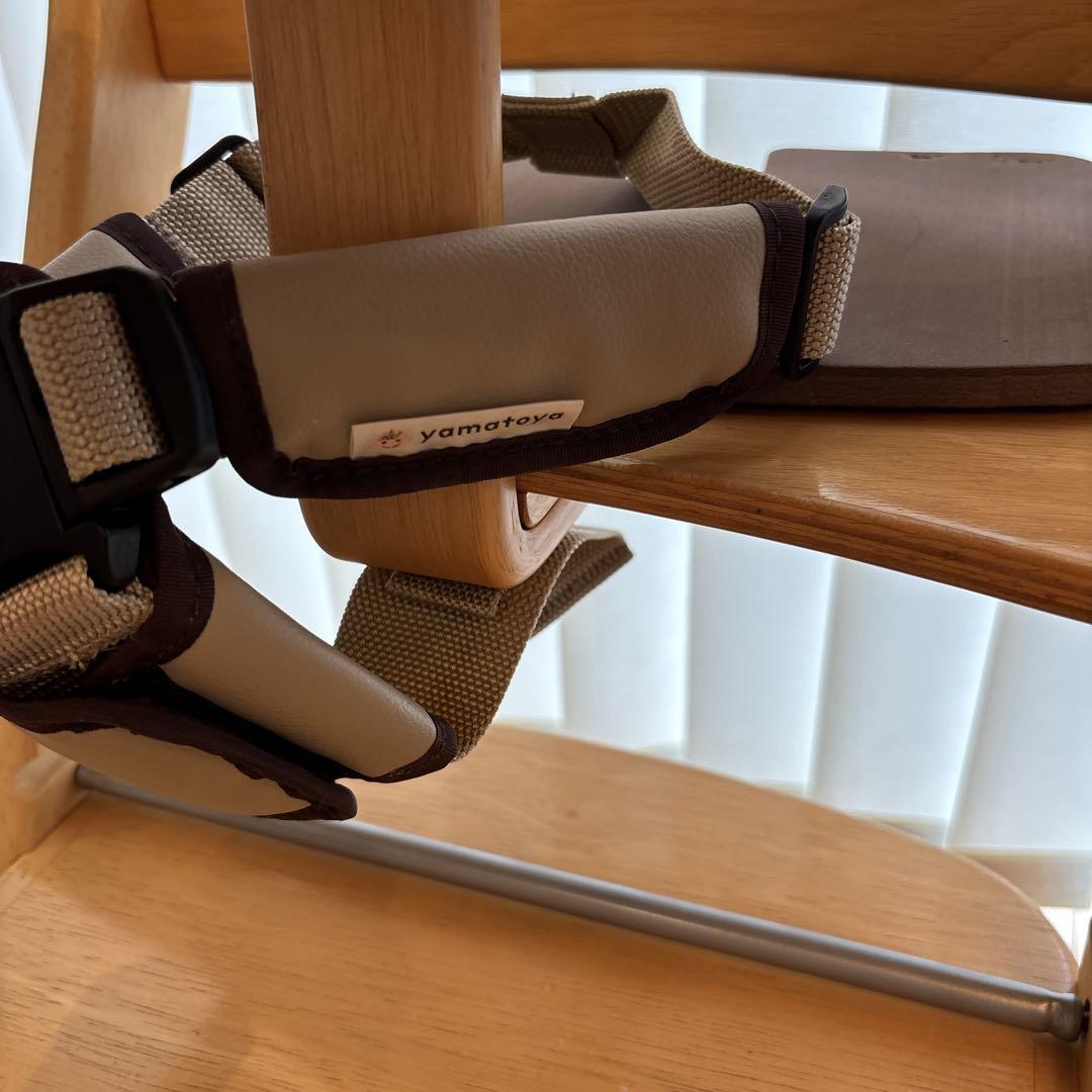 大和屋 すくすくチェアスリムフィット　ガード付 ナチュラル ハイチェア　ベルト付