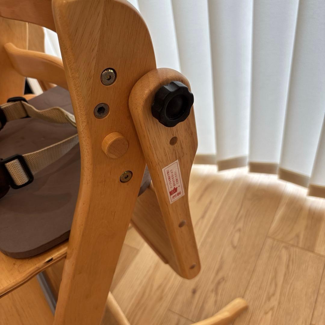 大和屋 すくすくチェアスリムフィット　ガード付 ナチュラル ハイチェア　ベルト付