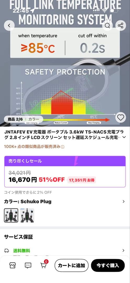 テスラ車用充電ケーブル、アダプター