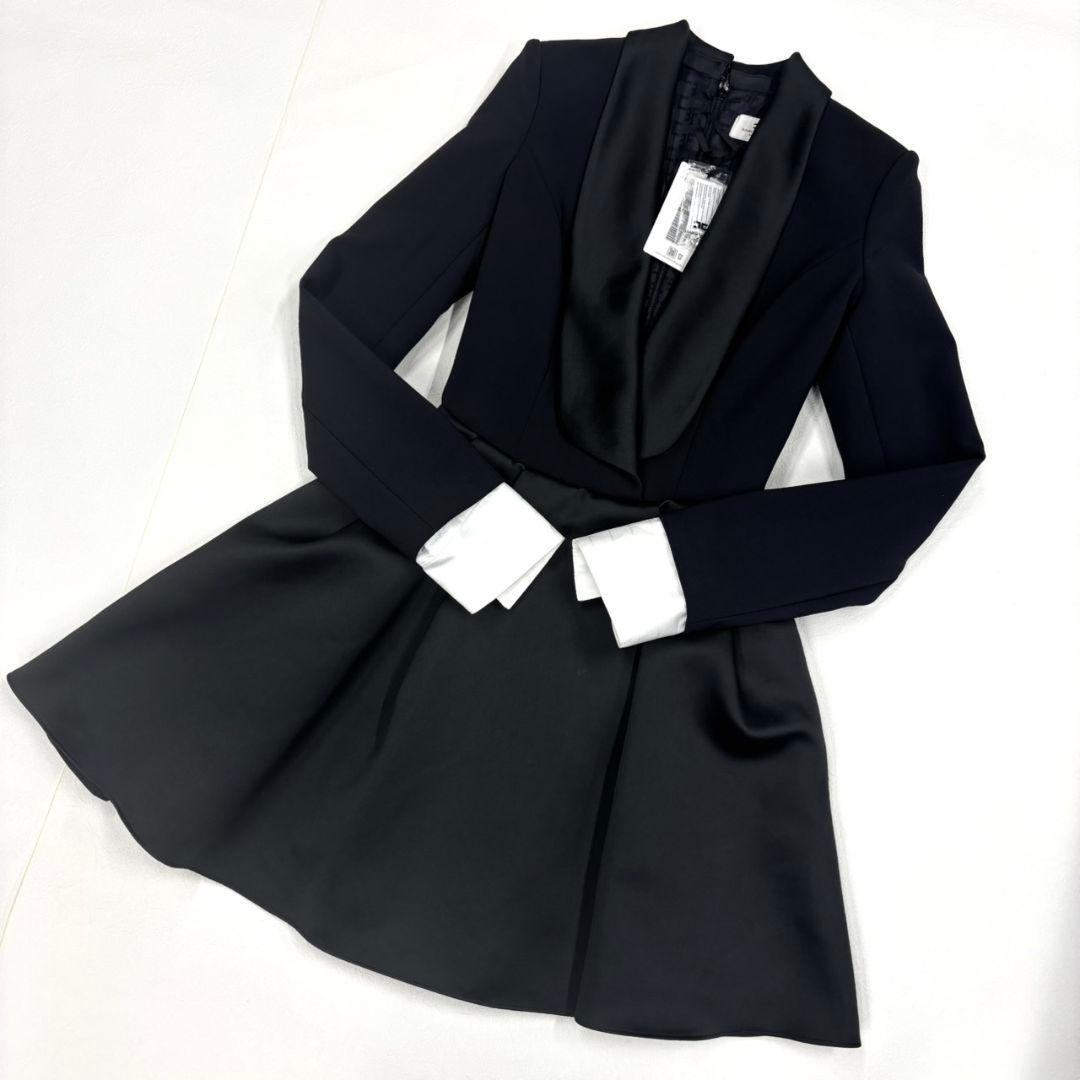 エリザベッタフランキ ミニ ドレス ブラック ミニフレア AB71047E2